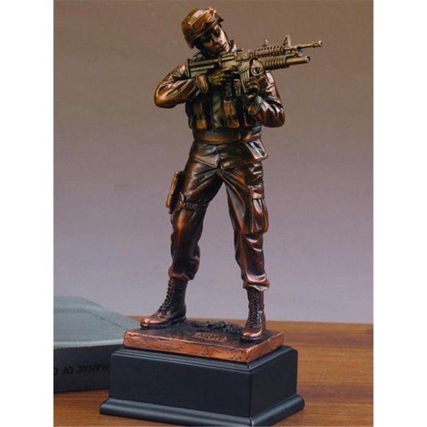 Marian Imports Marian Imports F54209 Army Bronze Plated Resin Sculpture 54209